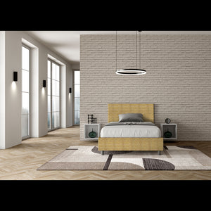 Letto imbottito 1 piazza e mezza 120x190 cm tessuto Aragona Adele - Contenitore