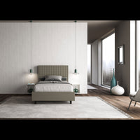 Letto imbottito 1 piazza e mezza 120x200 cm Sunny - Similpelle,Cappuccino,Con rete