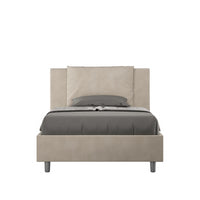 Letto imbottito 1 piazza e mezza 120x210 cm Antea - Con rete,Microfibra,Sabbia