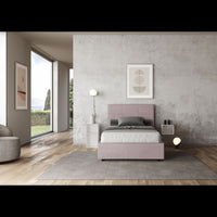 Letto imbottito 1 piazza e mezza 120x210 cm Mika - Senza rete,Glicine,Microfibra