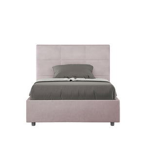 Letto imbottito 1 piazza e mezza 120x210 cm Mika - Senza rete,Glicine,Microfibra