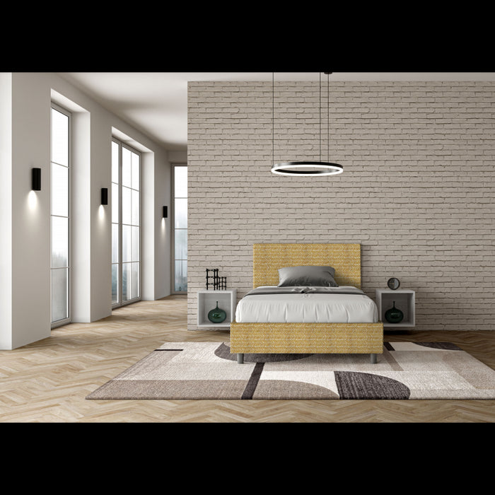 Letto imbottito 1 piazza e mezza 120x210 cm tessuto Aragona Adele - Contenitore