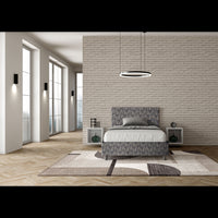 Letto imbottito 1 piazza e mezza 120x210 cm tessuto Era Adele - Contenitore,Blu