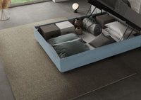 Letto 1 Piazza e Mezzo 120x210 cm con Rete e Contenitore Mika Azzurro