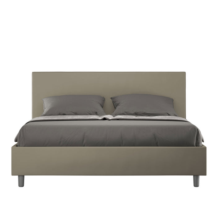 Letto imbottito Matrimoniale 160x190 cm Adele - Contenitore,Microfibra,Ocra