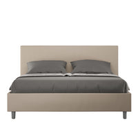 Letto imbottito Matrimoniale 160x190 cm Adele - Contenitore,Microfibra,Ocra