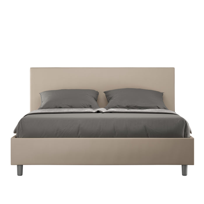 Letto imbottito Matrimoniale 160x190 cm Adele - Senza rete,Microfibra,Ocra