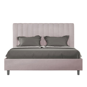 Letto imbottito Matrimoniale 160x190 cm Agueda - Contenitore,Glicine,Microfibra