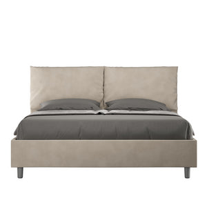 Letto imbottito Matrimoniale 160x190 cm Antea - Contenitore,Microfibra,Sabbia