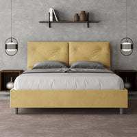 Letto imbottito Matrimoniale 160x190 cm Appia - Senza rete,Microfibra,Ocra