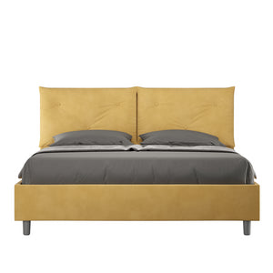 Letto imbottito Matrimoniale 160x190 cm Appia - Senza rete,Microfibra,Ocra