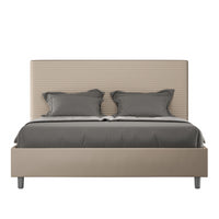 Letto imbottito Matrimoniale 160x190 cm Focus - Senza rete,Similpelle,Tortora