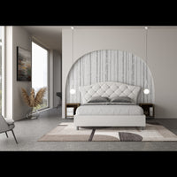 Letto imbottito Matrimoniale 160x190 cm Langre - Senza rete,Bianco,Similpelle