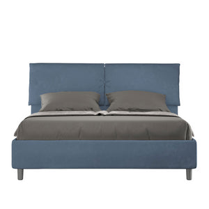 Letto imbottito Matrimoniale 160x190 cm Mados - Senza rete,Microfibra,Blu