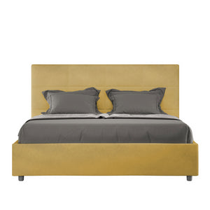 Letto imbottito Matrimoniale 160x190 cm Mika - Senza rete,Microfibra,Ocra