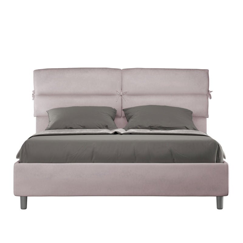 Letto imbottito Matrimoniale 160x190 cm Nandy - Contenitore,Glicine,Microfibra