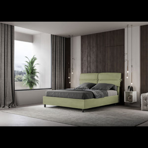 Letto imbottito Matrimoniale 160x190 cm Nandy - Senza rete,Microfibra,Tè verde