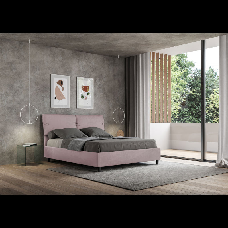 Letto imbottito Matrimoniale 160x190 cm Sleeper - Contenitore,Glicine,Microfibra