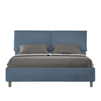 Letto imbottito Matrimoniale 160x190 cm Sleeper - Contenitore,Microfibra,Blu