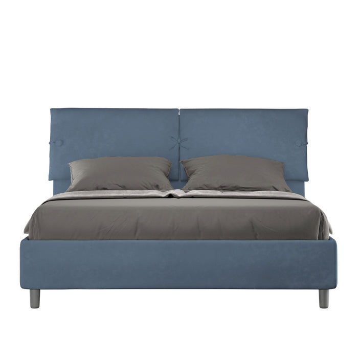 Letto imbottito Matrimoniale 160x190 cm Sleeper - Contenitore,Microfibra,Blu