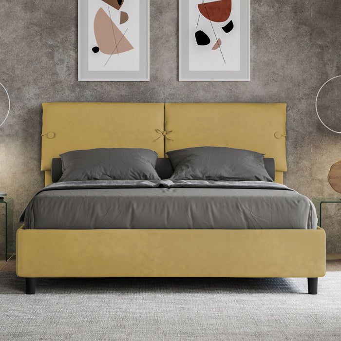 Letto imbottito Matrimoniale 160x190 cm Sleeper - Senza rete,Microfibra,Ocra