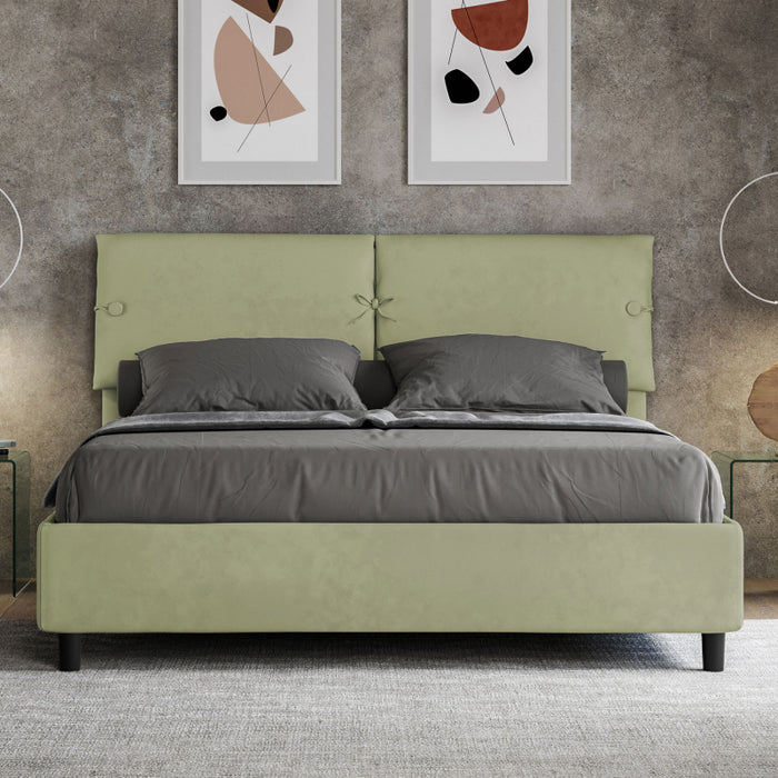 Letto imbottito Matrimoniale 160x190 cm Sleeper - Con rete,Microfibra,Tè verde