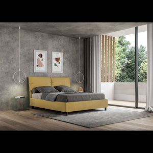 Letto imbottito Matrimoniale 160x190 cm Sleeper - Con rete,Microfibra,Ocra