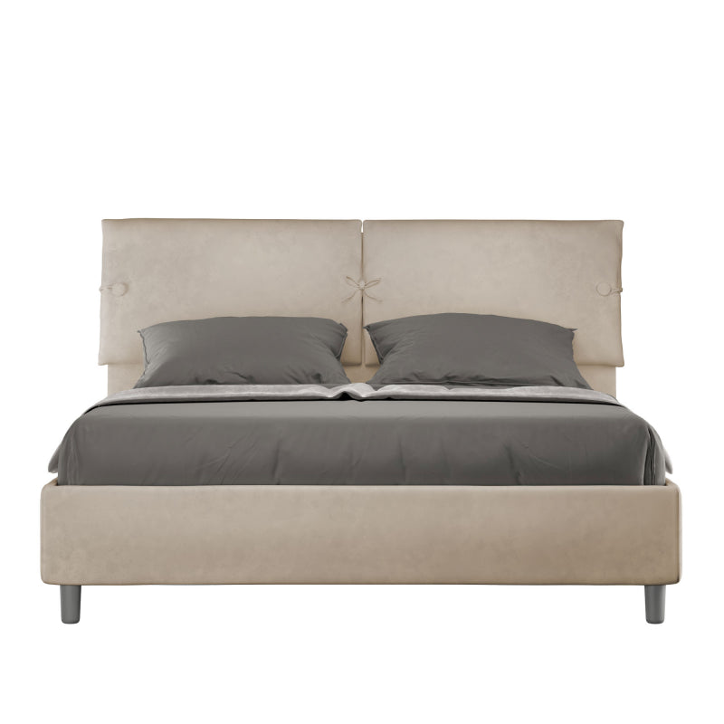 Letto imbottito Matrimoniale 160x190 cm Sleeper - Con rete,Microfibra,Sabbia