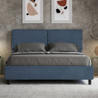 Letto imbottito Matrimoniale 160x190 cm Sleeper - Contenitore,Microfibra,Blu