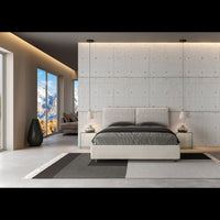 Letto imbottito Matrimoniale 160x190 cm tessuto Agata Mados - Contenitore,Bianco/Bianco