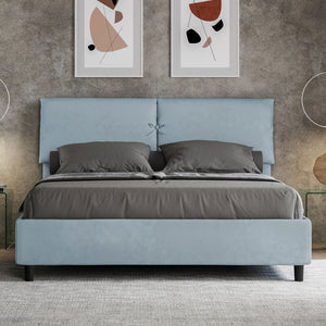 Letto imbottito Matrimoniale 160x200 cm Mados - Senza rete,Microfibra,Azzurro