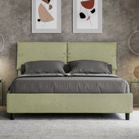 Letto imbottito Matrimoniale 160x200 cm Sleeper - Con rete,Microfibra,Tè verde