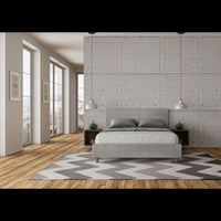 Letto imbottito Matrimoniale 160x200 cm tessuto Labirinto Adele - Contenitore,Grigio