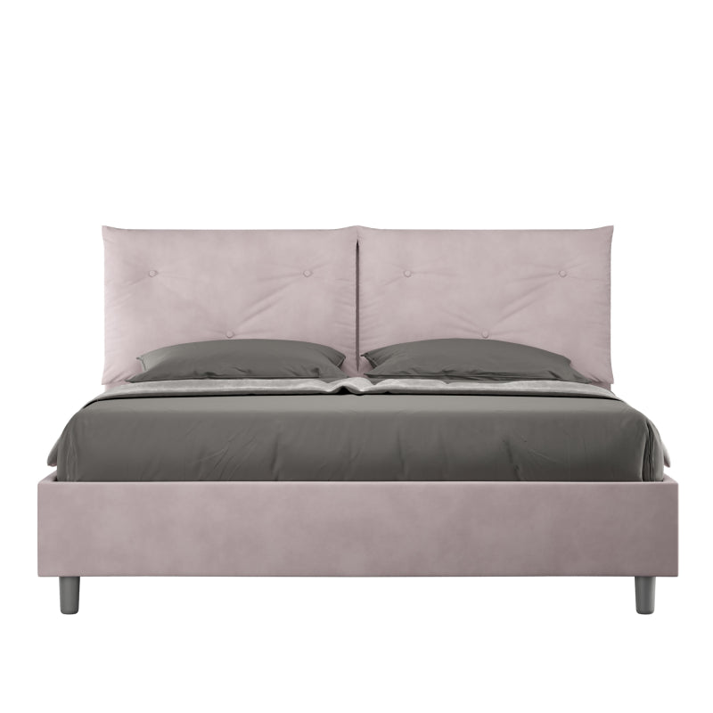 Letto imbottito Matrimoniale 160x210 cm Appia - Contenitore,Glicine,Microfibra