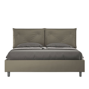 Letto imbottito Matrimoniale 160x210 cm Appia - Similpelle,Cappuccino,Con rete