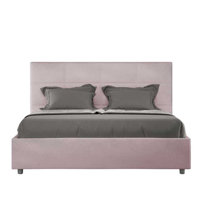 Letto imbottito Matrimoniale 160x210 cm Mika - Senza rete,Glicine,Microfibra