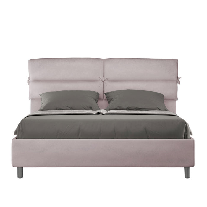 Letto imbottito Matrimoniale 160x210 cm Nandy - Contenitore,Glicine,Microfibra