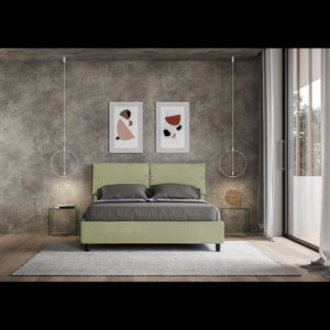 Letto imbottito Matrimoniale 160x210 cm Sleeper - Con rete,Microfibra,Tè verde