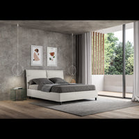 Letto imbottito Matrimoniale 160x210 cm Sleeper - Bianco,Similpelle,Contenitore