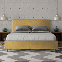 Letto imbottito Matrimoniale 160x210 cm tessuto Era Adele - Contenitore,Giallo