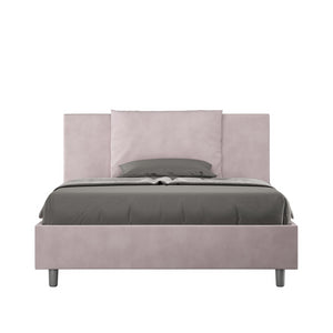 Letto imbottito Matrimoniale francese 140x190 cm Antea - Contenitore,Glicine,Microfibra