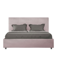 Letto imbottito Matrimoniale francese 140x210 cm Mika - Senza rete,Glicine,Microfibra