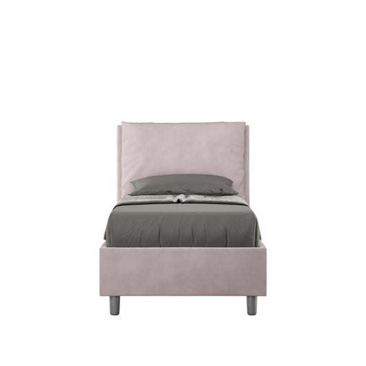 Letto imbottito Singolo 80x190 cm Antea - Senza rete,Glicine,Microfibra