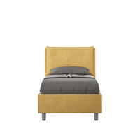 Letto imbottito Singolo 80x190 cm Appia - Senza rete,Microfibra,Ocra