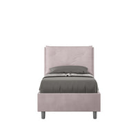 Letto imbottito Singolo 80x190 cm Appia - Senza rete,Glicine,Microfibra