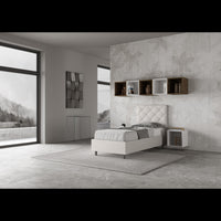 Letto imbottito Singolo 80x190 cm Priya - Bianco