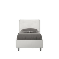 Letto imbottito Singolo 80x200 cm Appia - Senza rete,Bianco,Similpelle