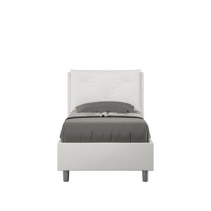 Letto imbottito Singolo 80x200 cm Appia - Senza rete,Bianco,Similpelle