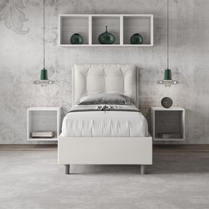 Letto imbottito Singolo 80x210 cm Annalisa - Bianco