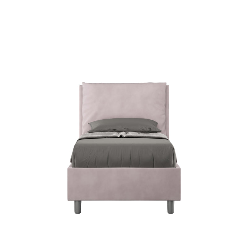 Letto imbottito Singolo 80x210 cm Antea - Senza rete,Glicine,Microfibra